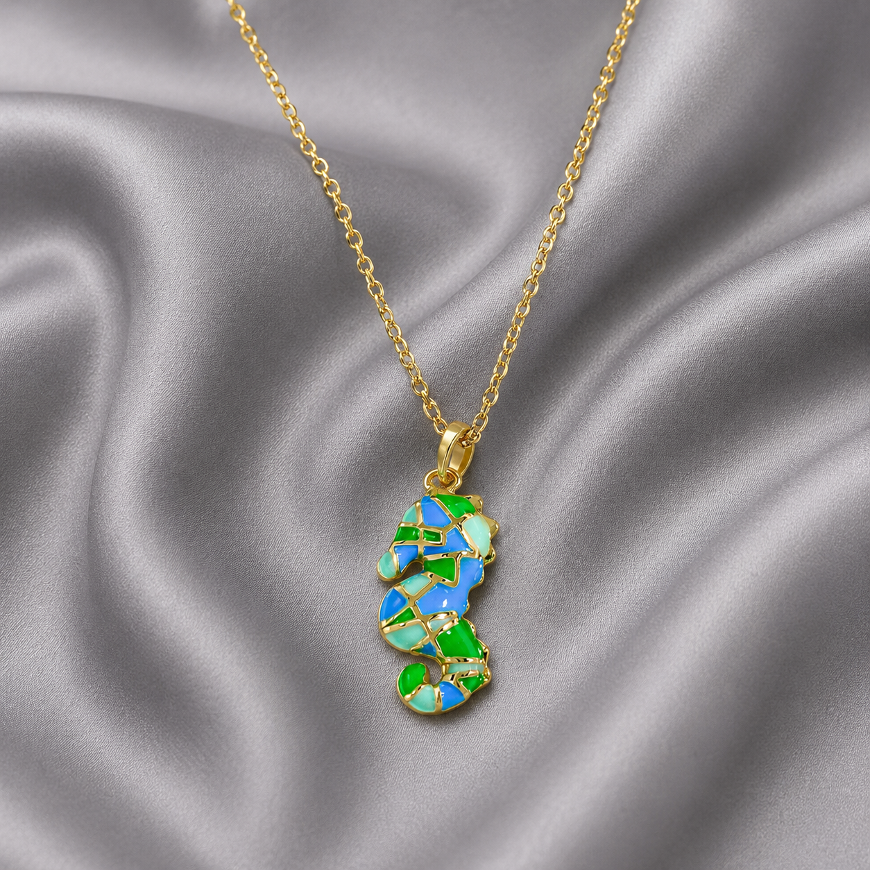 Mosaic Seahorse Pendant
