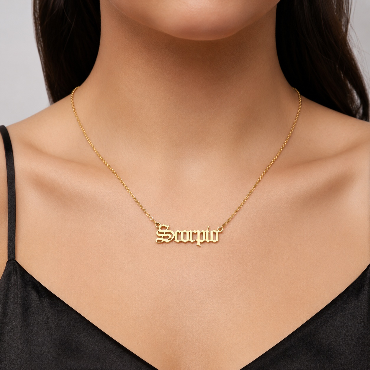 Zodiac Script Necklace