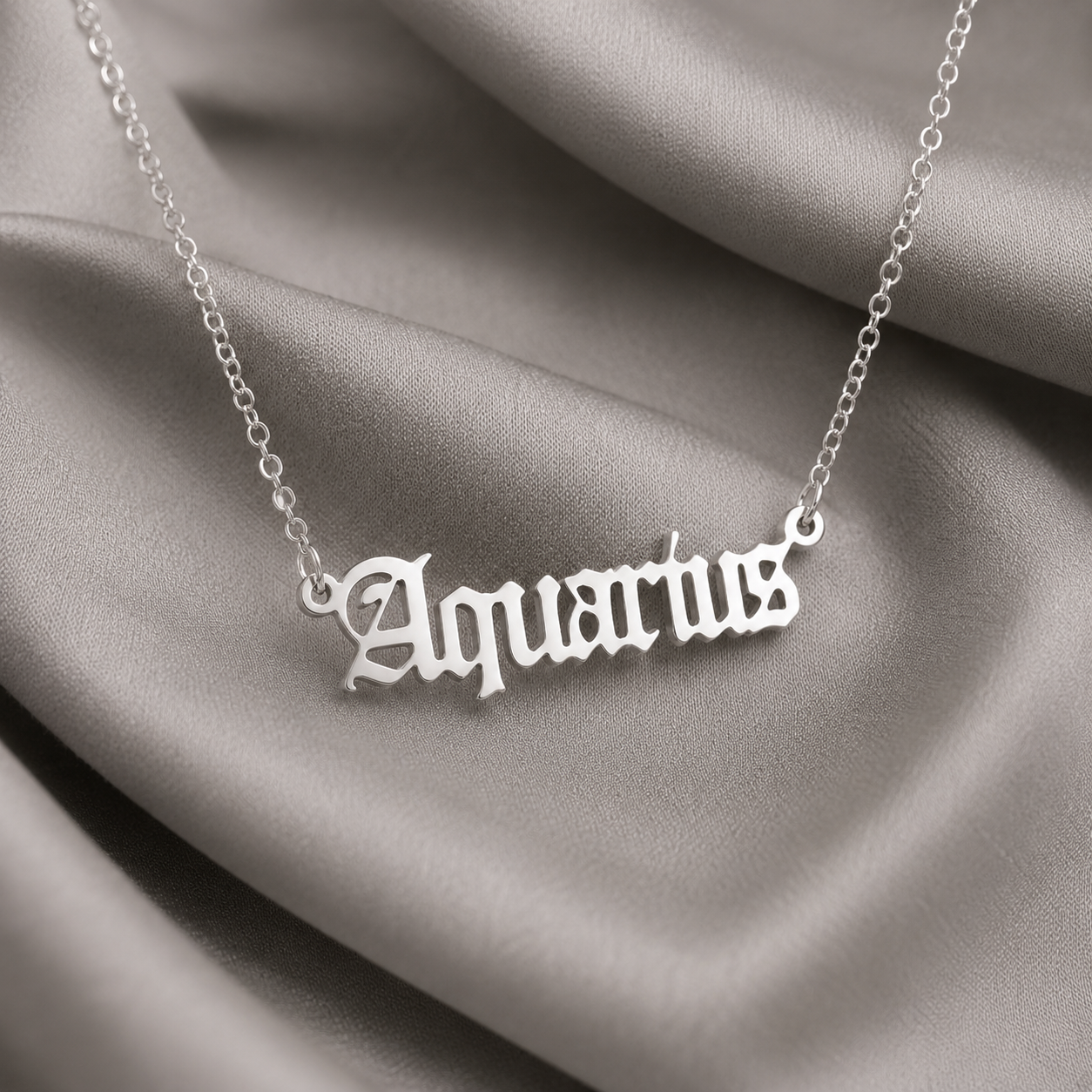 Zodiac Script Necklace