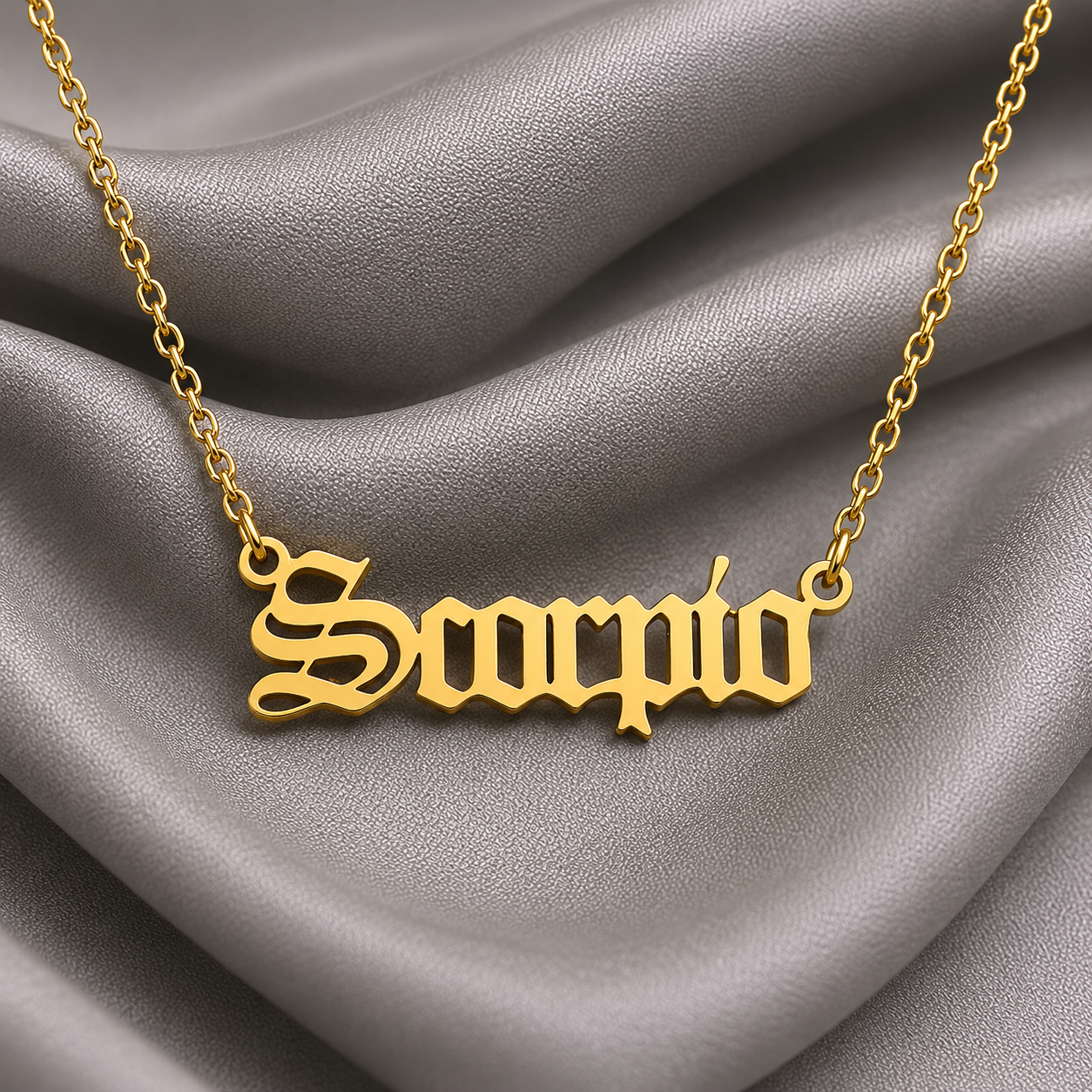 Zodiac Script Necklace