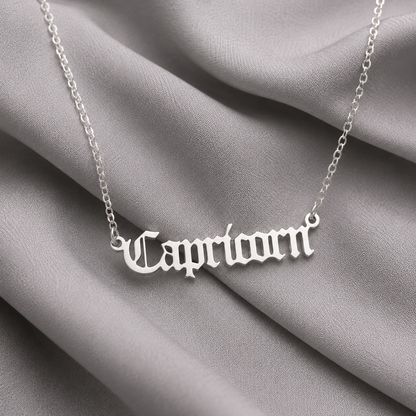 Zodiac Script Necklace