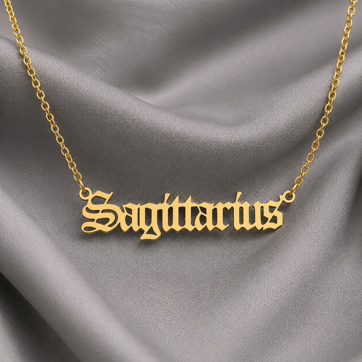 Zodiac Script Necklace