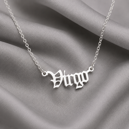 Zodiac Script Necklace