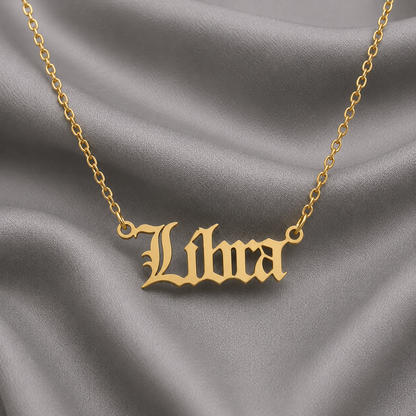 Zodiac Script Necklace