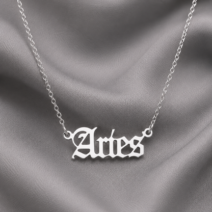 Zodiac Script Necklace