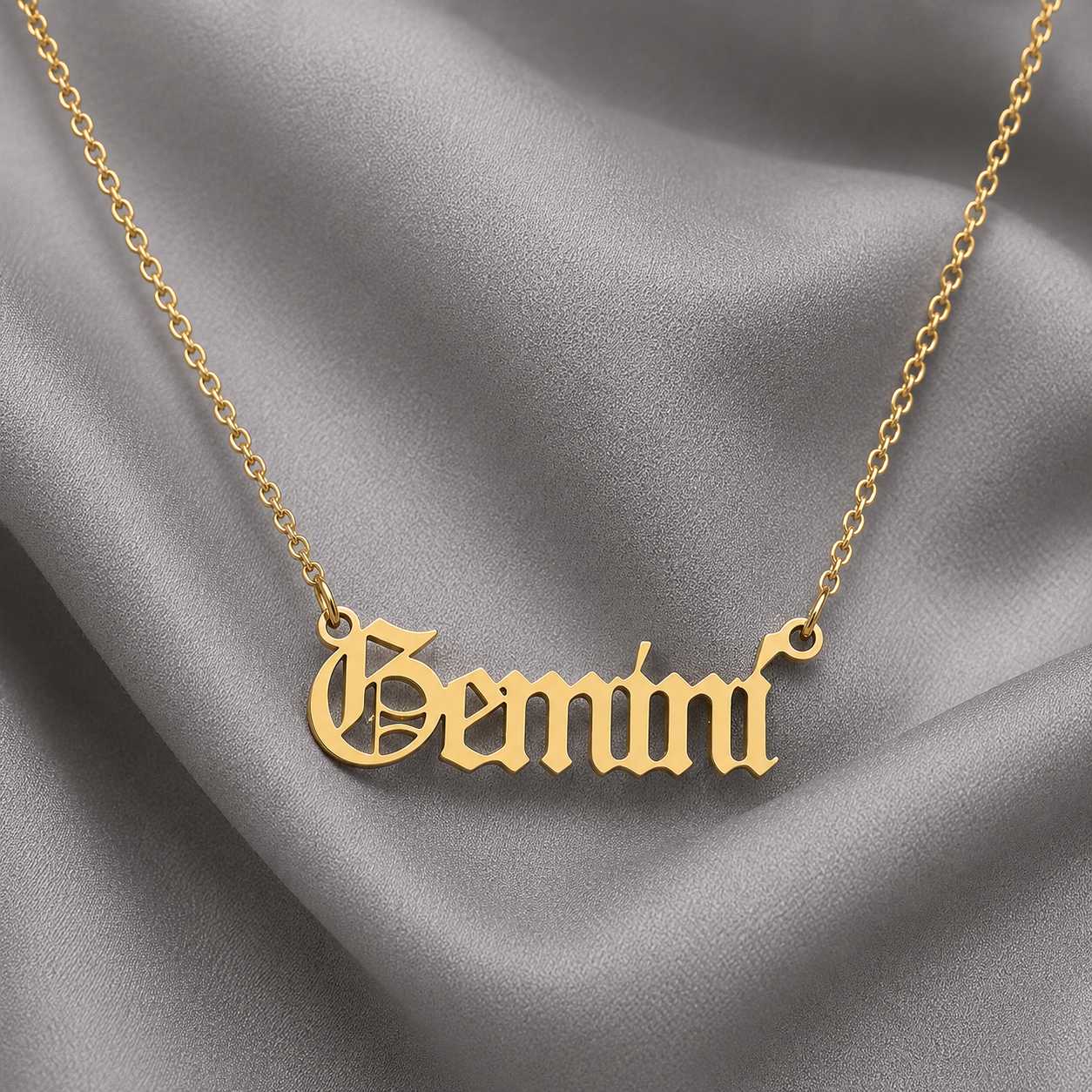 Zodiac Script Necklace