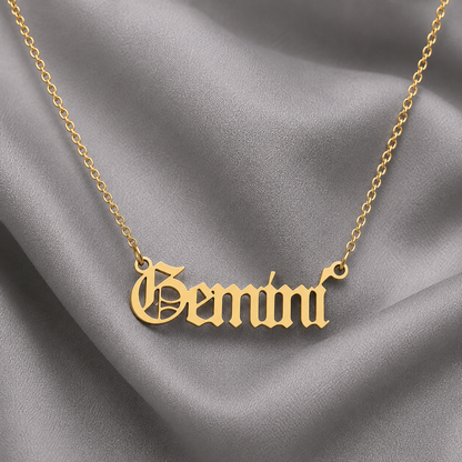 Zodiac Script Necklace