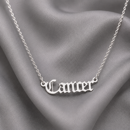 Zodiac Script Necklace