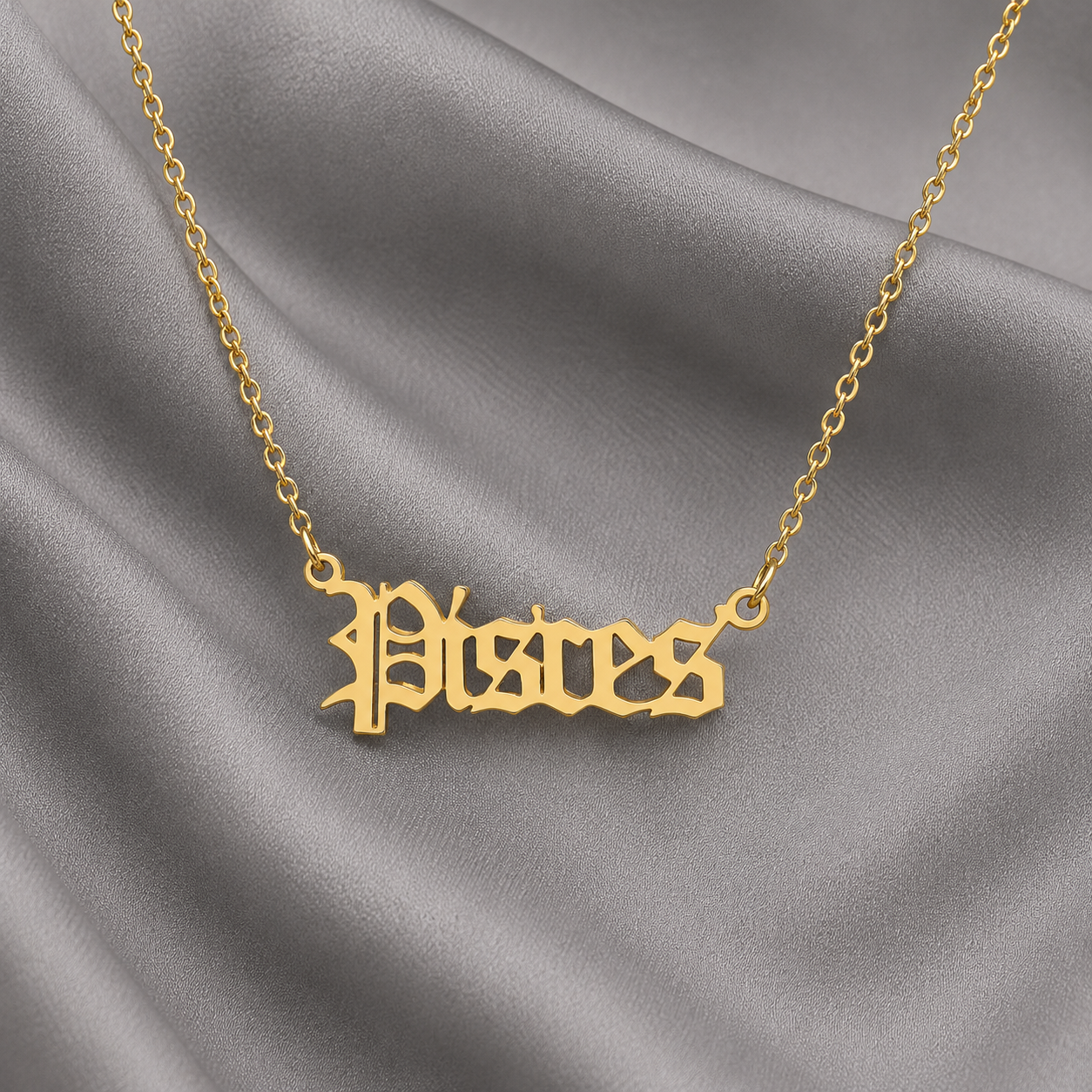 Zodiac Script Necklace