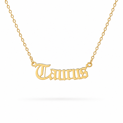 Zodiac Script Necklace
