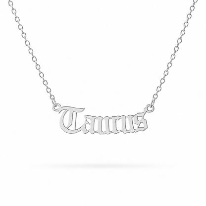 Zodiac Script Necklace
