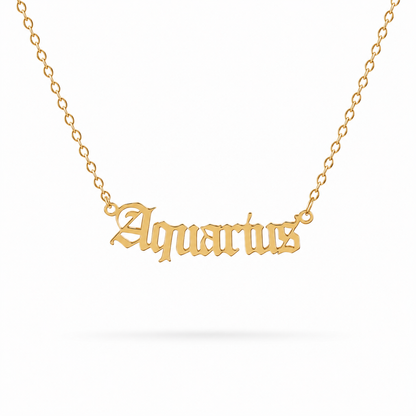 Zodiac Script Necklace