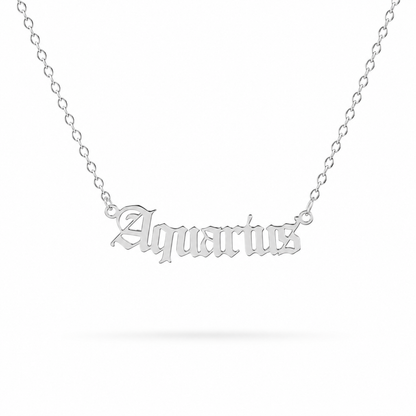 Zodiac Script Necklace