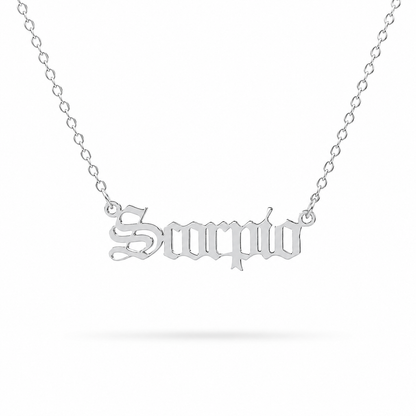 Zodiac Script Necklace