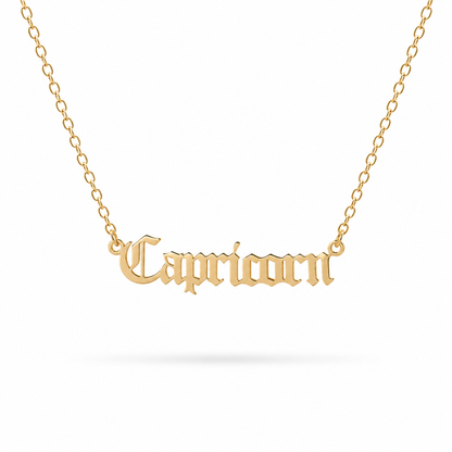 Zodiac Script Necklace