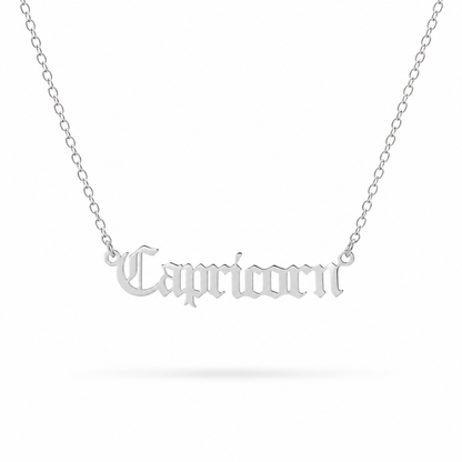Zodiac Script Necklace