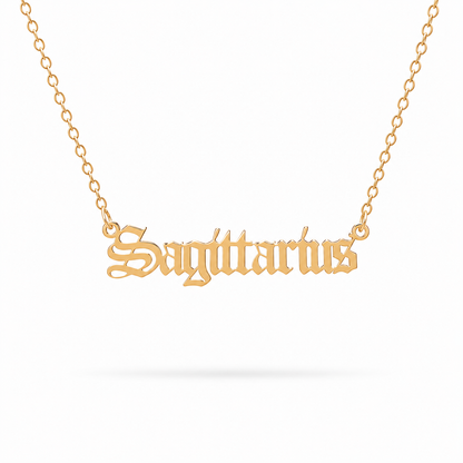 Zodiac Script Necklace