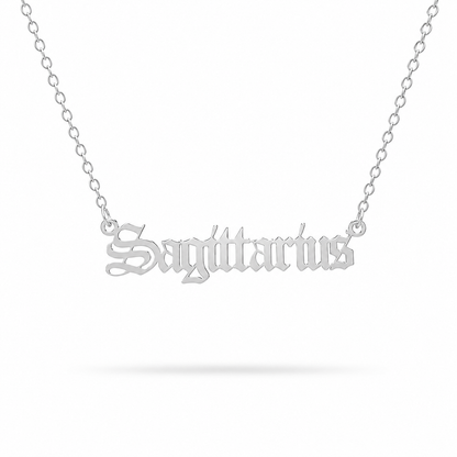 Zodiac Script Necklace