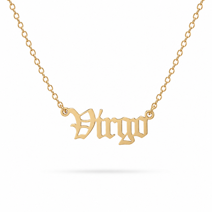 Zodiac Script Necklace