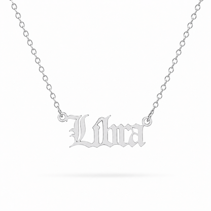 Zodiac Script Necklace