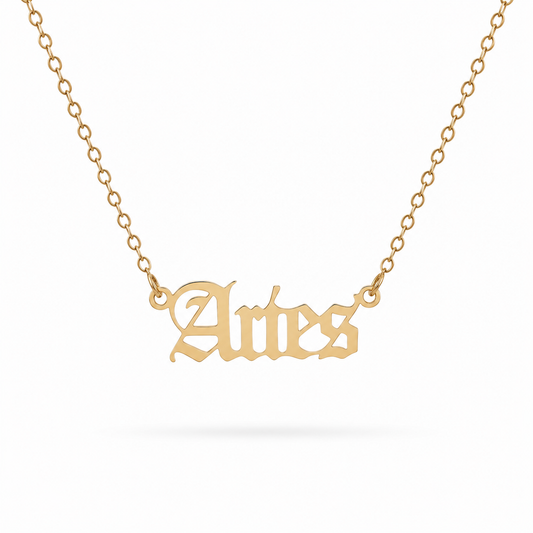 Zodiac Script Necklace