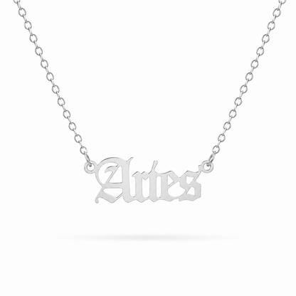 Zodiac Script Necklace