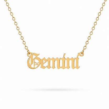 Zodiac Script Necklace