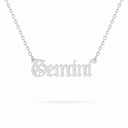 Zodiac Script Necklace