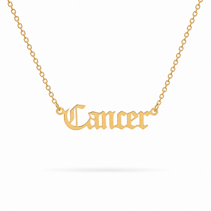 Zodiac Script Necklace