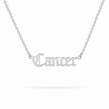 Zodiac Script Necklace