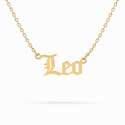 Zodiac Script Necklace
