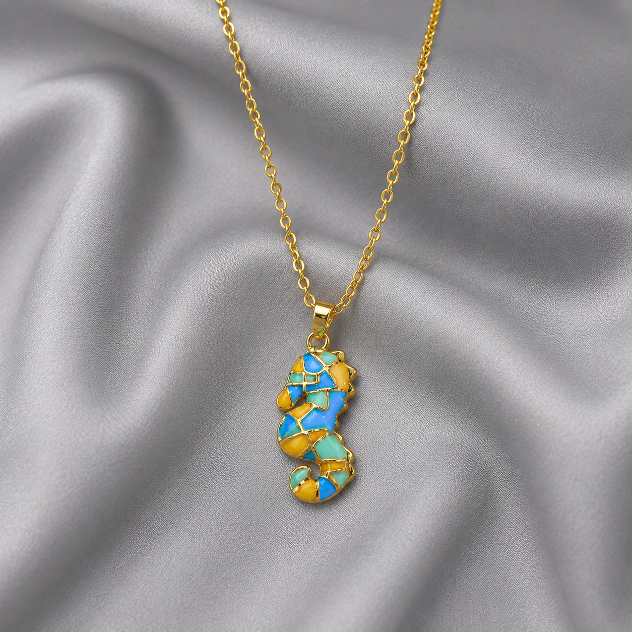 Mosaic Seahorse Pendant