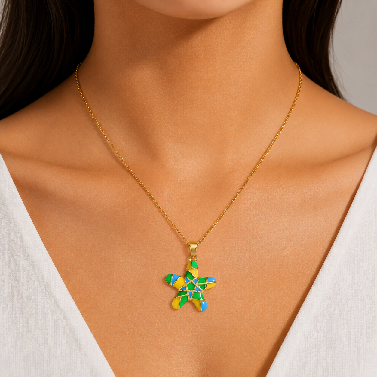 Mosaic Starfish Pendant