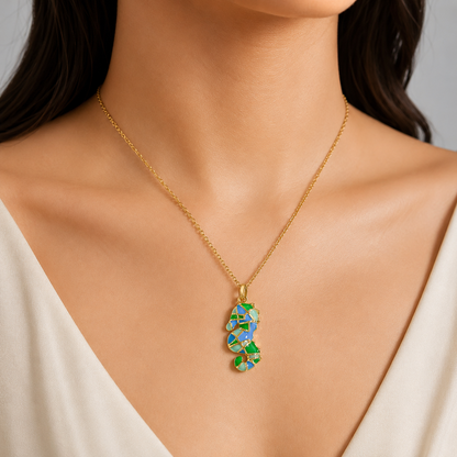 Mosaic Seahorse Pendant