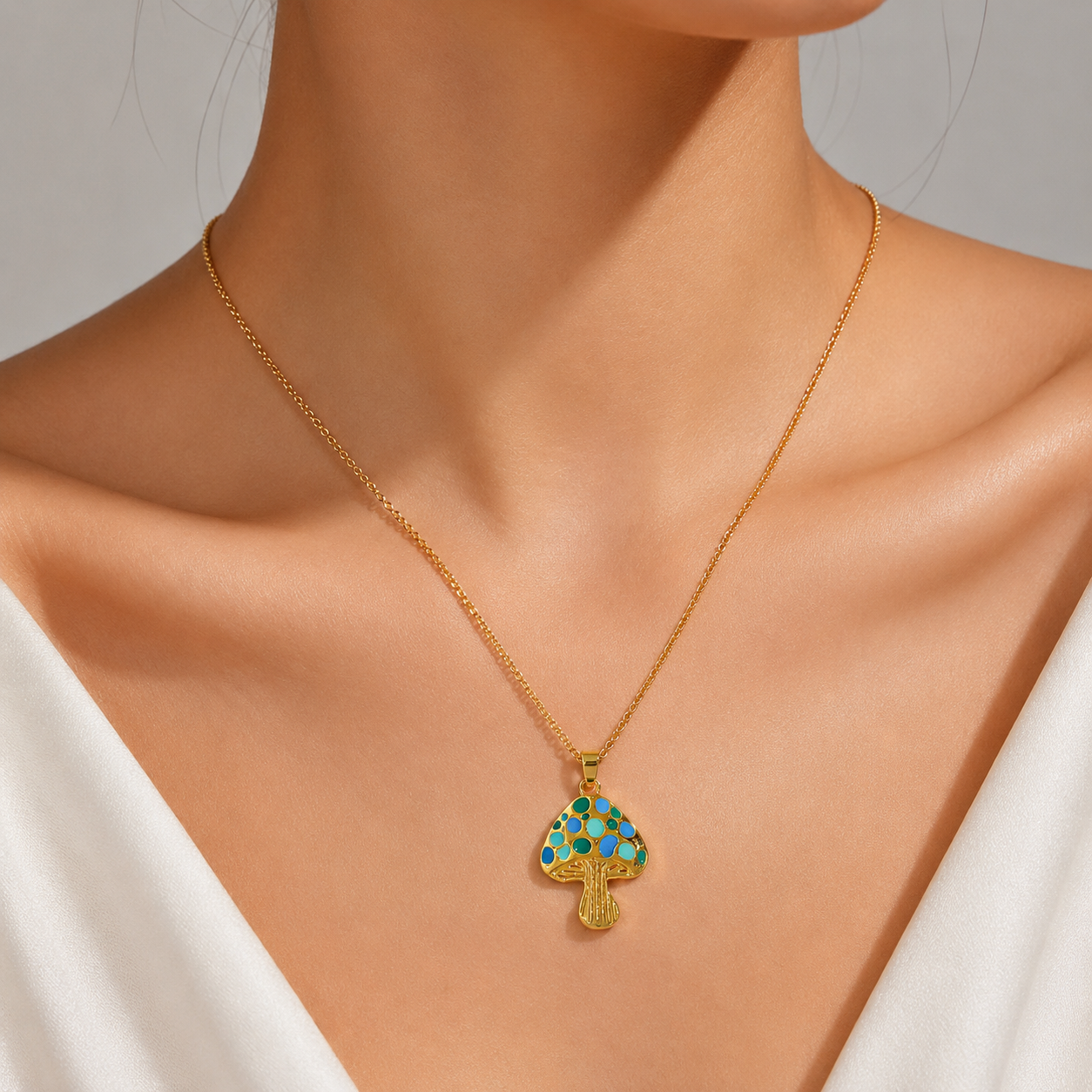 Mosaic Mushroom Pendant