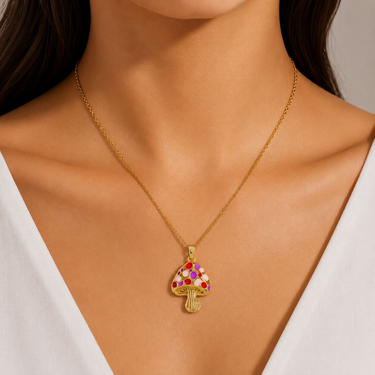 Mosaic Mushroom Pendant